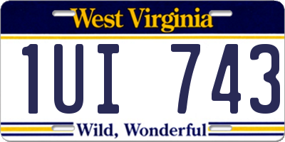 WV license plate 1UI743