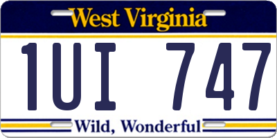 WV license plate 1UI747