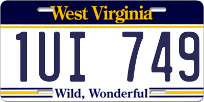 WV license plate 1UI749