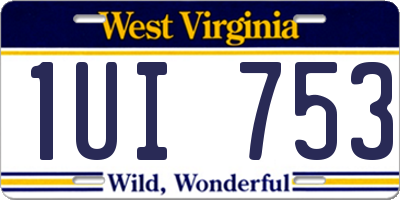 WV license plate 1UI753