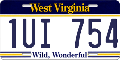 WV license plate 1UI754