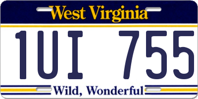 WV license plate 1UI755
