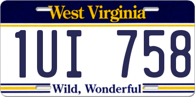 WV license plate 1UI758