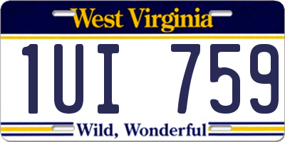 WV license plate 1UI759