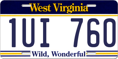 WV license plate 1UI760
