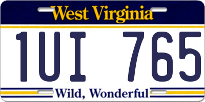 WV license plate 1UI765