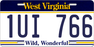 WV license plate 1UI766