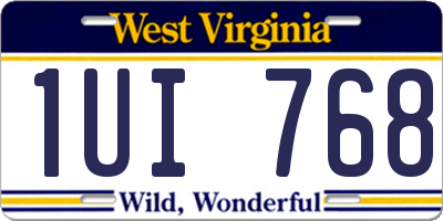 WV license plate 1UI768