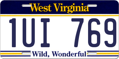 WV license plate 1UI769