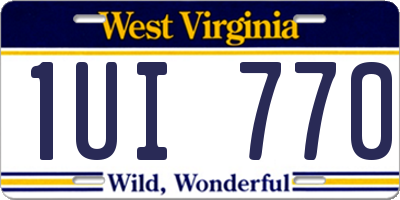 WV license plate 1UI770