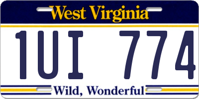 WV license plate 1UI774