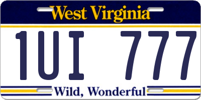 WV license plate 1UI777