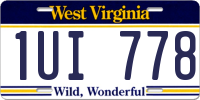 WV license plate 1UI778