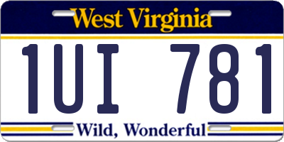 WV license plate 1UI781
