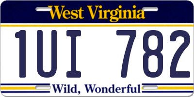 WV license plate 1UI782