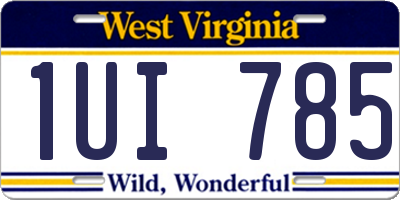 WV license plate 1UI785