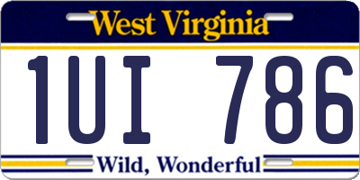 WV license plate 1UI786