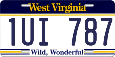 WV license plate 1UI787