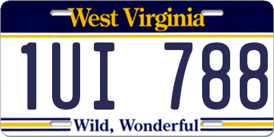WV license plate 1UI788