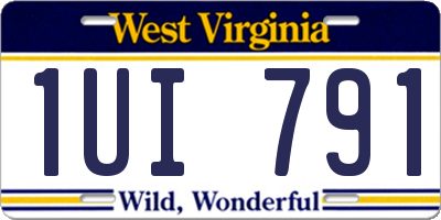 WV license plate 1UI791