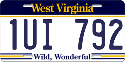 WV license plate 1UI792