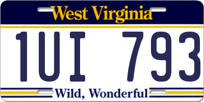 WV license plate 1UI793