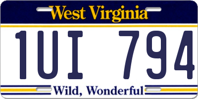 WV license plate 1UI794