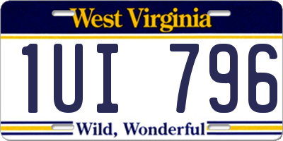WV license plate 1UI796