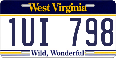 WV license plate 1UI798