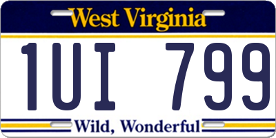 WV license plate 1UI799