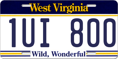 WV license plate 1UI800