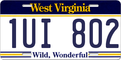 WV license plate 1UI802