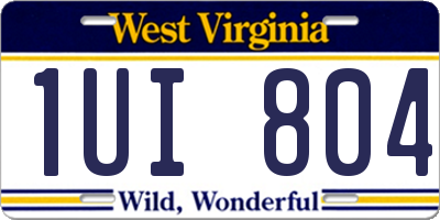 WV license plate 1UI804