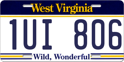WV license plate 1UI806