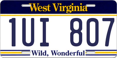 WV license plate 1UI807