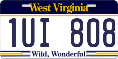 WV license plate 1UI808