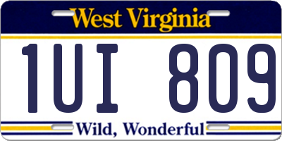 WV license plate 1UI809