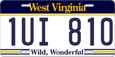 WV license plate 1UI810