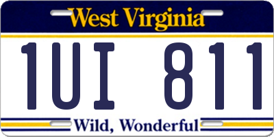 WV license plate 1UI811