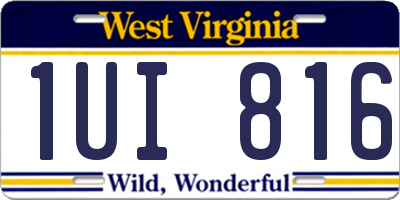 WV license plate 1UI816