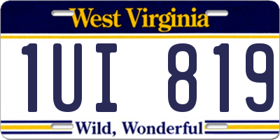 WV license plate 1UI819