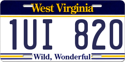 WV license plate 1UI820