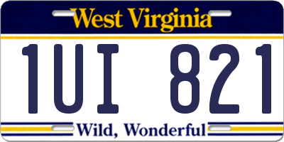 WV license plate 1UI821