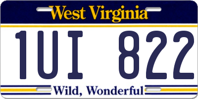 WV license plate 1UI822