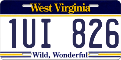 WV license plate 1UI826