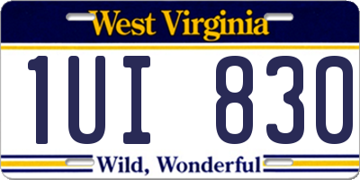 WV license plate 1UI830
