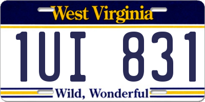 WV license plate 1UI831