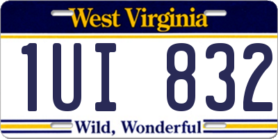 WV license plate 1UI832