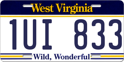 WV license plate 1UI833