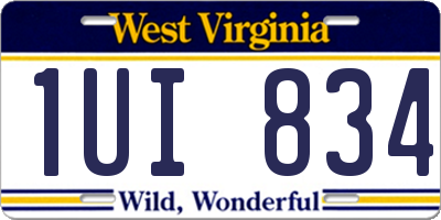 WV license plate 1UI834